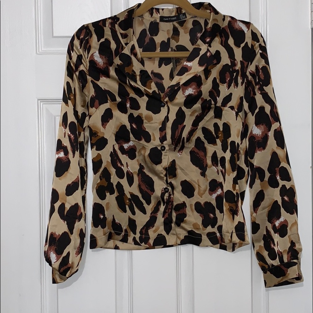 Satin button up shirt